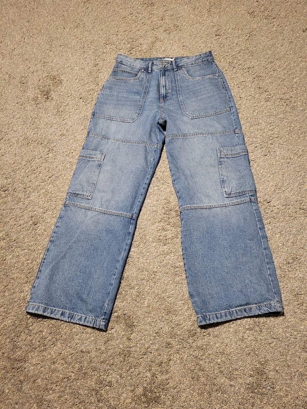 Avec Les Filles Light Blue Relaxed Carpenter Jeans
